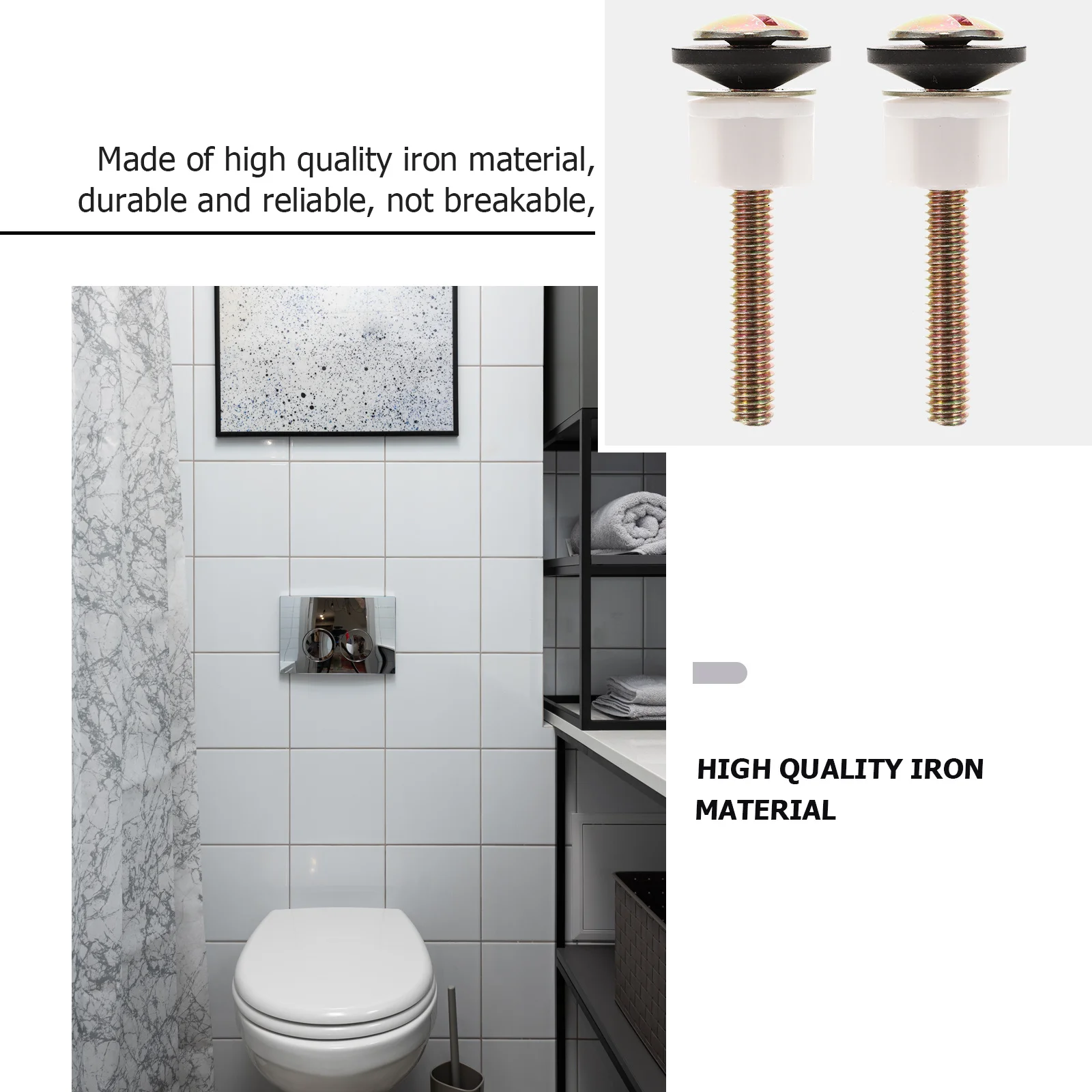 

Seat Bolts Screws Kit For Universal Toilet Seats Durable Iron Replacement Parts Fixing Hardware Toilet Seat Accessories