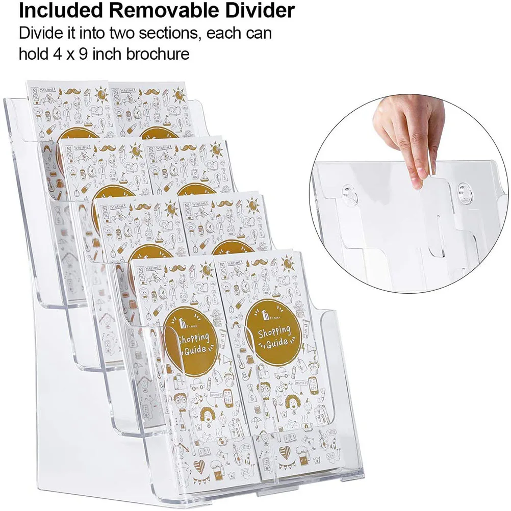 رف تخزين الملفات منظم الملفات ثلاثي الطبقات من الأكريليك للمستندات والمجلات ومنظم الملفات ثلاثي الطبقات #3