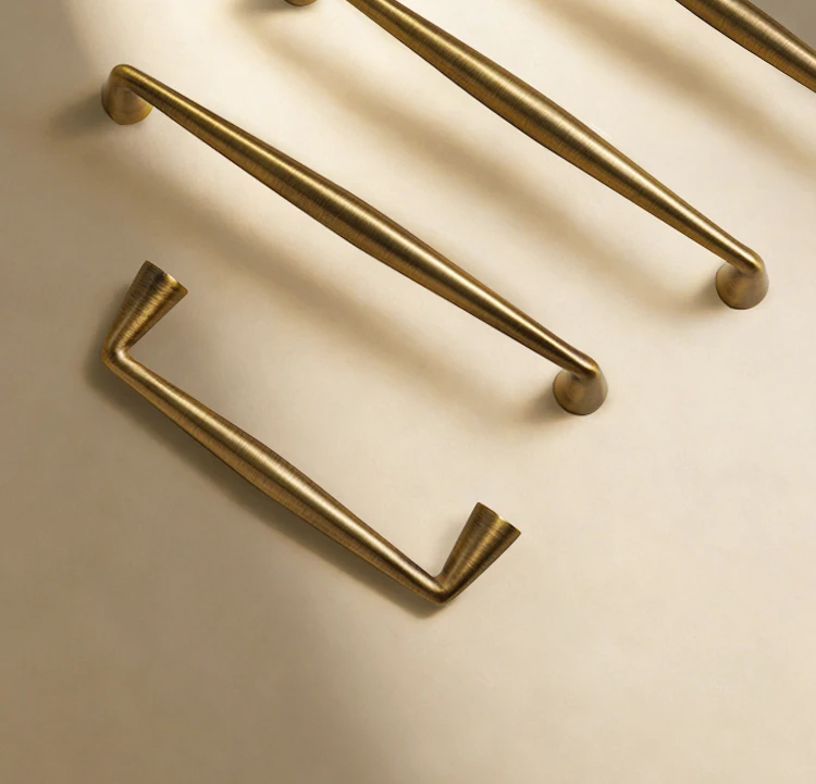 Dooroom Massiver Messing Luxus Antik Küchengriff Minimalistisches Design Stilvoller Schrank- und Kleiderschrankgriff Lange Hardware-Griffe – Detail 11