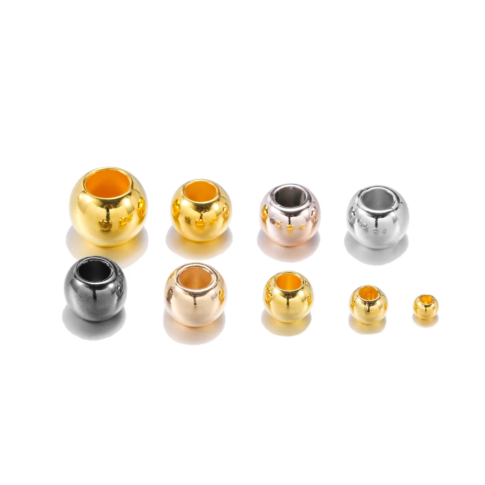 50-100pcs 4 6 8 10 12mm Ball Big Hole Round Beads CCB Loose Spacer Beads For DIY Jewelry Making Accessories (Not Metal)