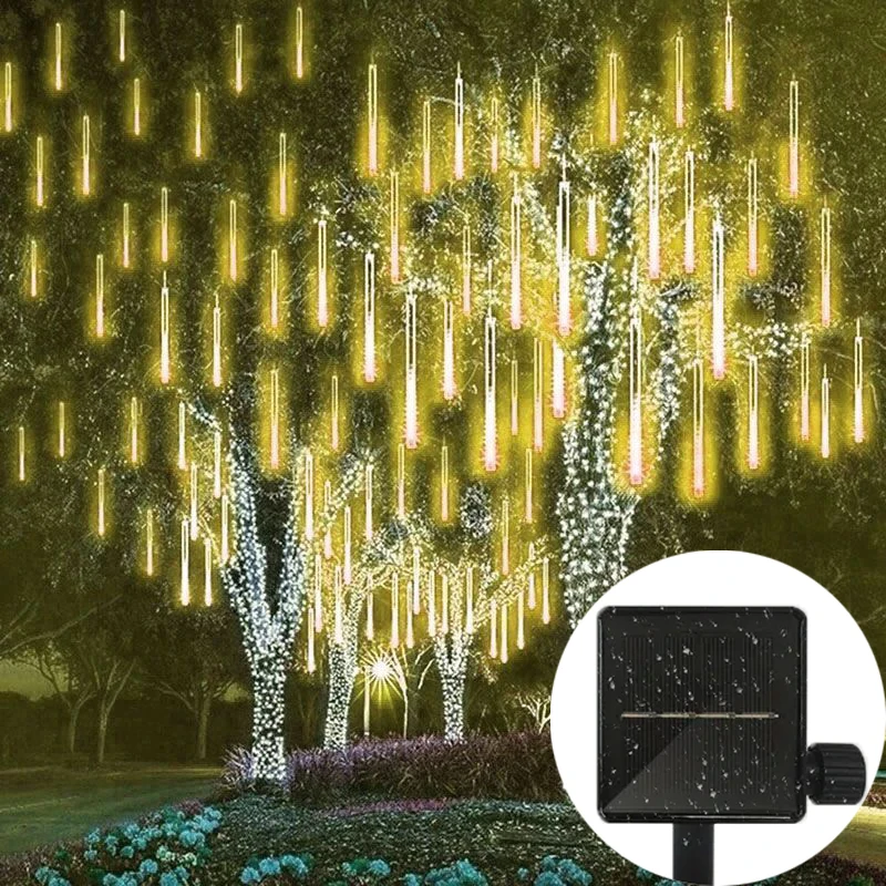 

30cm/50cm 8 Tubes Meteor Shower Rain String Light Solar Lights for Garden Outdoor Christmas Tree Decoation 2024 Wedding Party