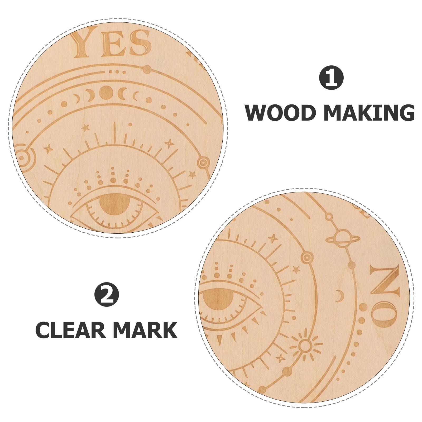 

Wooden Divination Plate Smooth Carved Pattern Durable Pendulum Board Game For Tarot Home Board Decoration