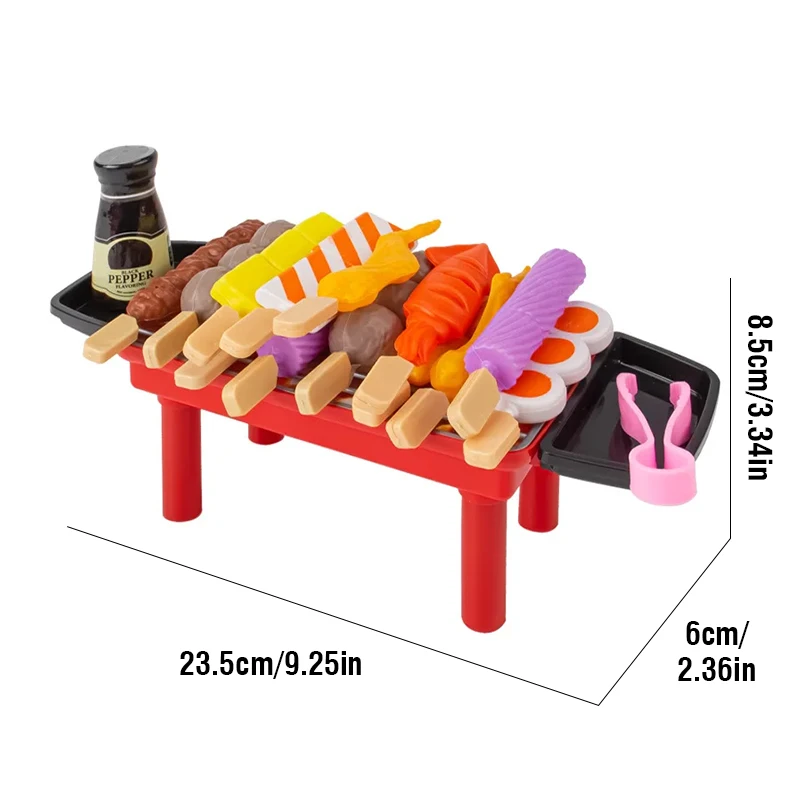 Kit de jouets de cuisine pour enfants, simulation de barbecue, four, nourriture, kebab, maison de jeu, cadeau pour enfants, 29 pièces