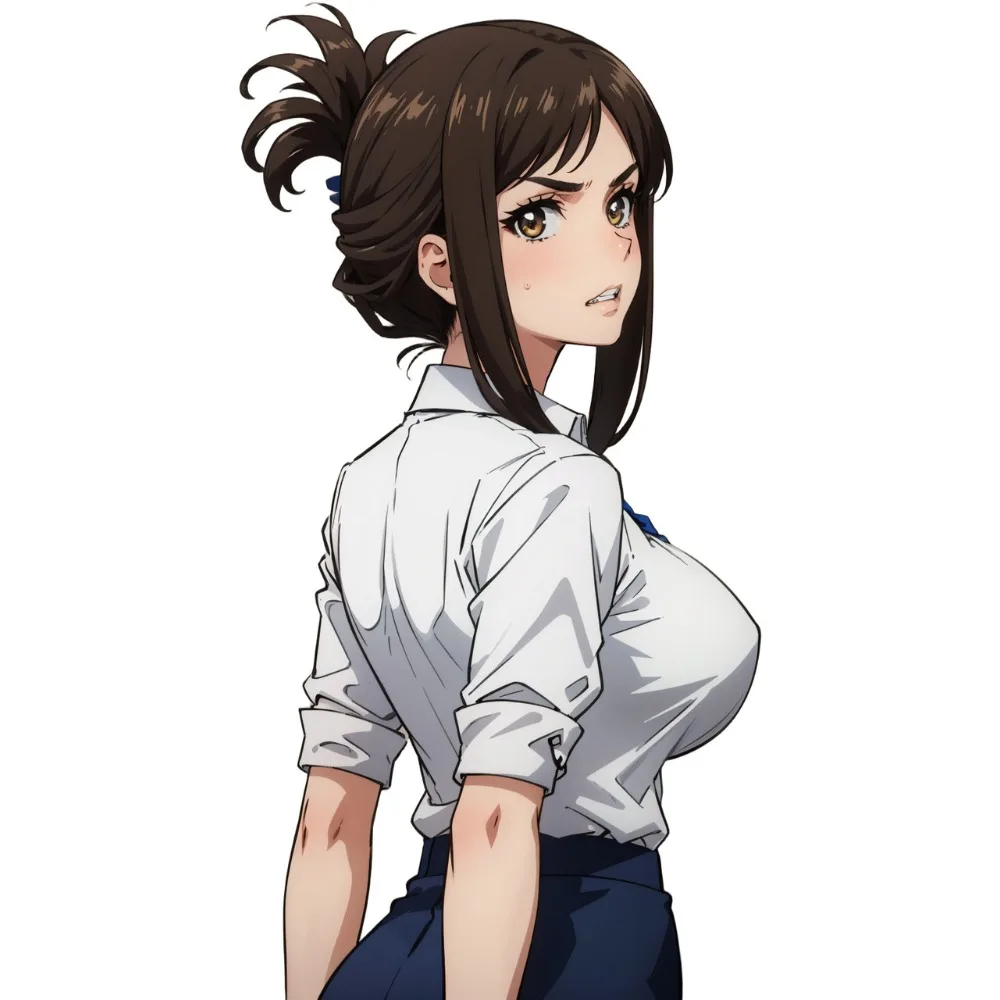 Anime Büro-Mädchen Vinyl-Aufkleber Wasserfester 2D Flacher Cartoon-Sticker Passend für Auto Laptop Wasserflasche Dekoration