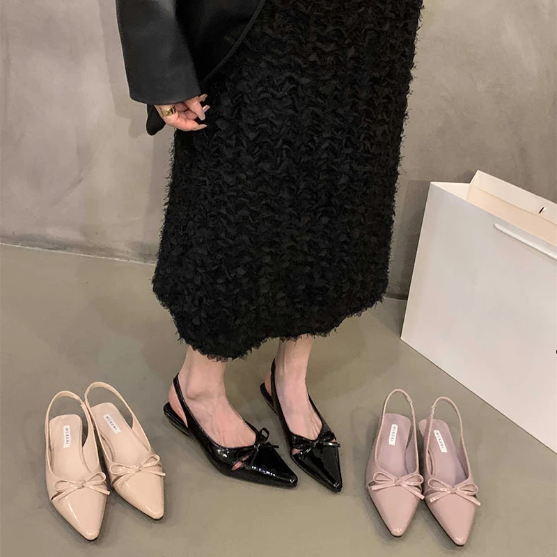 

Summer Women Cover Toe Sandals Fashion Butterfly-knot Singbacks Shoes Ladies Elegant Party Dress Low Heel Sandalias