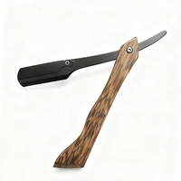 2Color Wooden Professional Manual Shaver Straight Edge Stainless Steel Sharp Barber Wood Razor Folding Shaving Beard Cutter