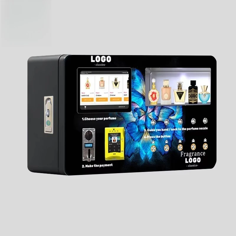 Deposit  Sticker Small Fully Fragrance Custom China Zhongxin Automatic Coin Perfume Vending Machine Stand with SDK Smart System
