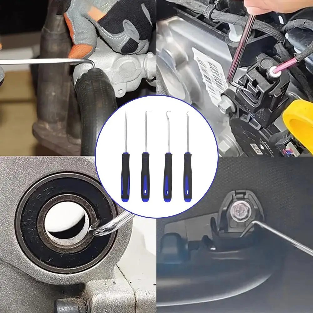 4 قطعة الأزرق 165 مللي متر سيارة النفط ختم مفك مجموعة السيارات السيارات النفط الختم O-حلقة ختم طوقا اختيار مجتذب مزيل اختيار السنانير أداة إصلاح السيارات