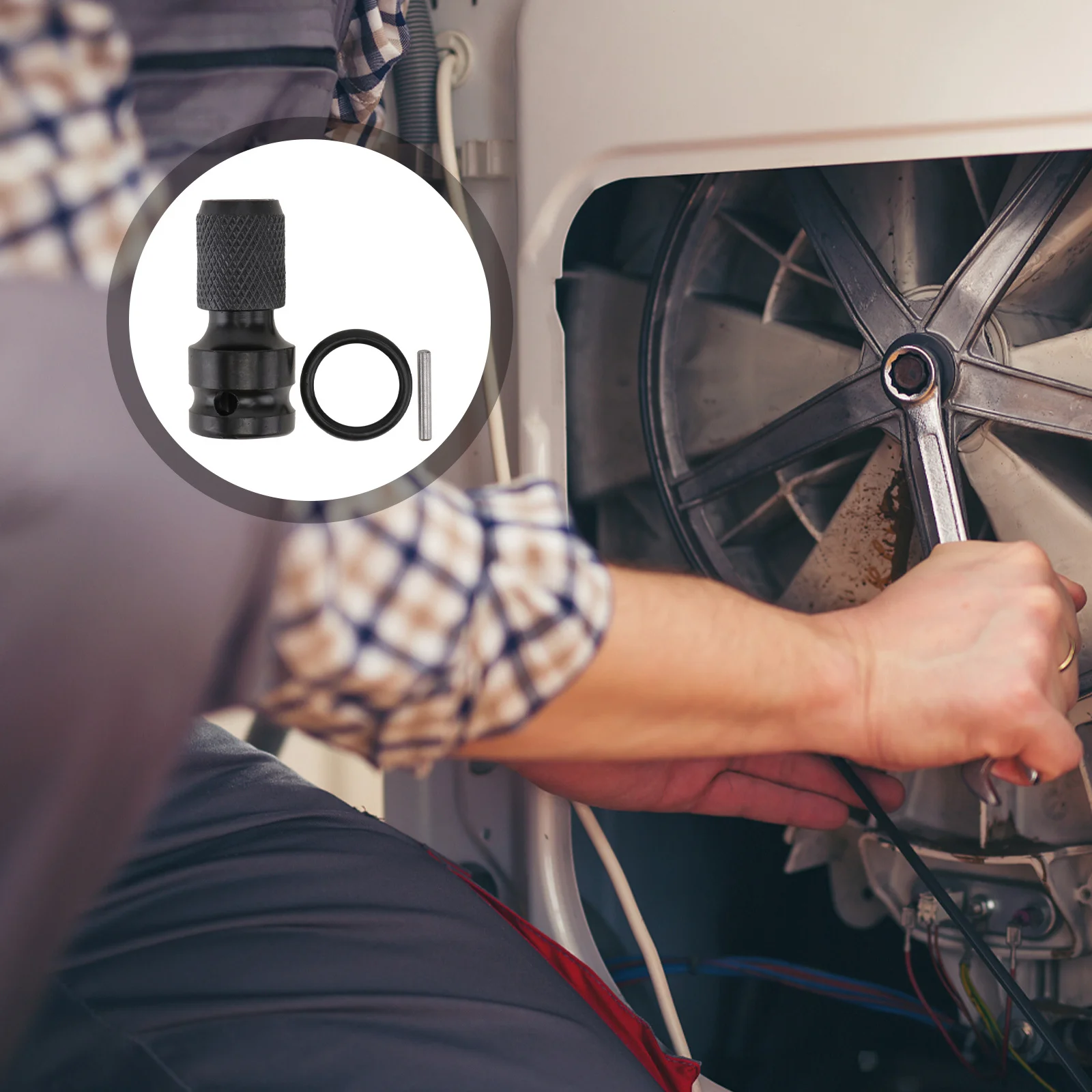 ชุดแปลงหัวจับดอกสว่าน 2 ชุด สีดำ สำหรับประแจลมไฟฟ้า ตัวแปลงเครื่องมือแบบยืดหดได้