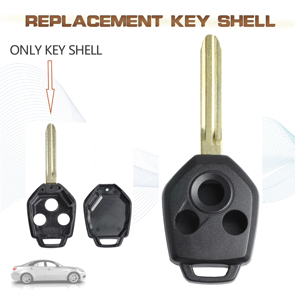 KEYECU Replacement Remote Key Shell Case Fob 3 Button for 2013 2014 2015 2016 2017 Subaru Forester Outback Keyway