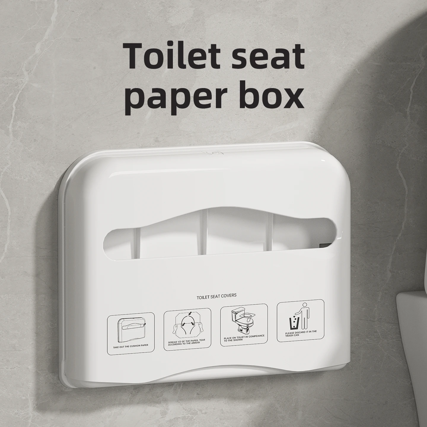 

Commercial Public Restroom Toilet Seat Cover Paper Tissue Box Toilet Seat Cover Box for Hotels And Shopping Centers