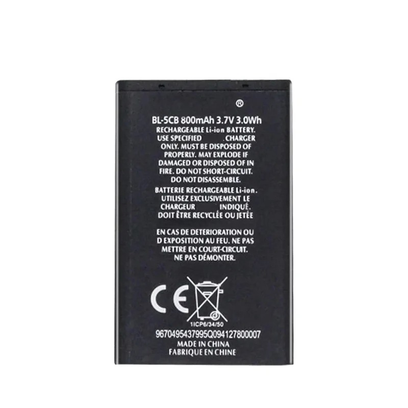 BL-5CB Replacement Battery for Nokia 3108 2135 6086 6108 6230 6820 7610 N72 N91 100 101 103 105 109 111 113 1000 1282