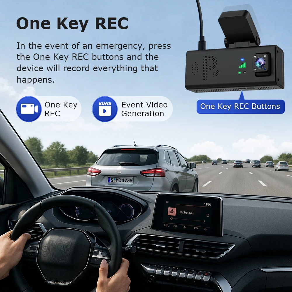 SHIWOJIA HD Dash Cam Per Auto 4G Front &Rear View Cameras Built-in G-sensor /GPS /Long Standby Parking Monitoring /Cloud sd