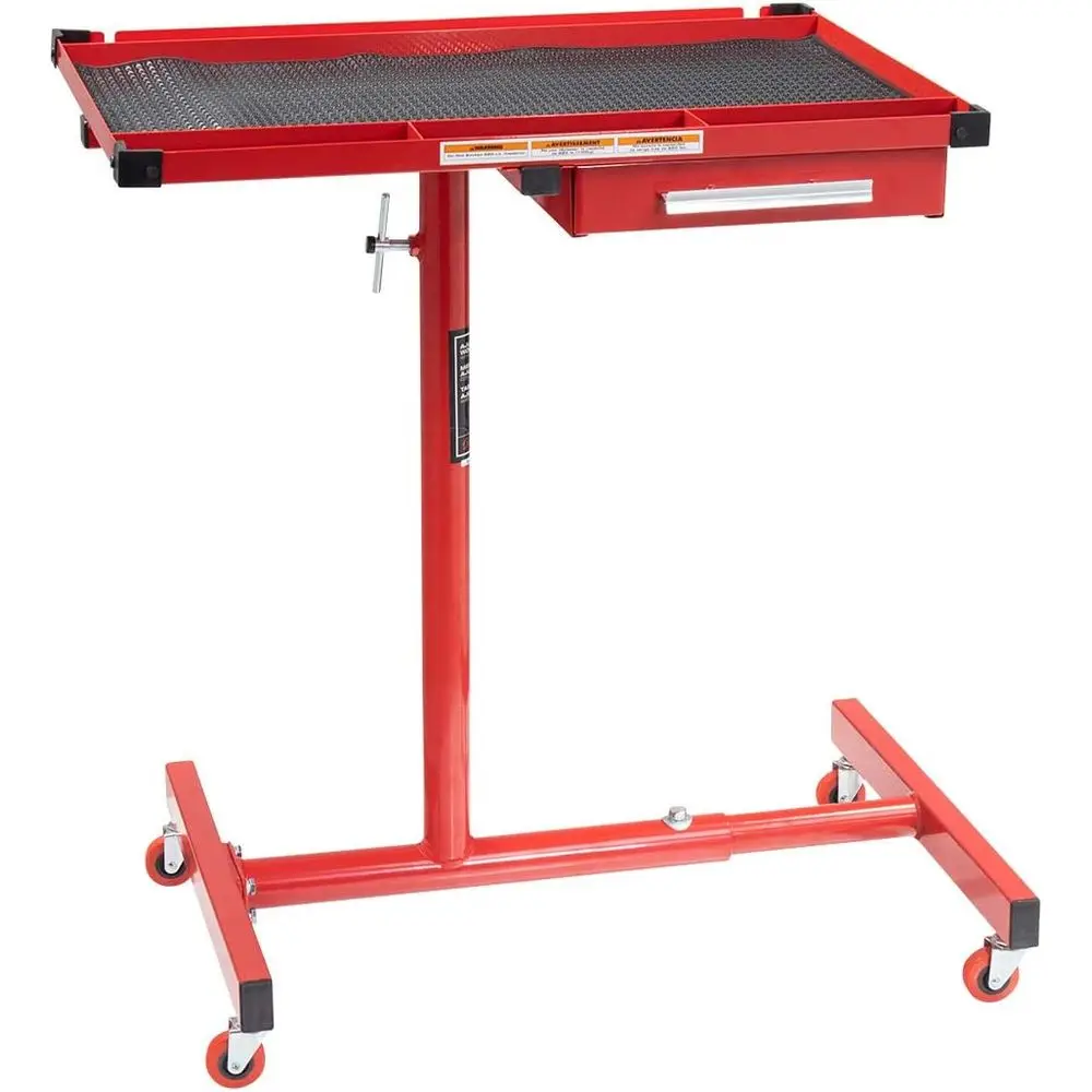 Sunex 8019 Heavy Duty Adjustable Work Table With Der, Red-image