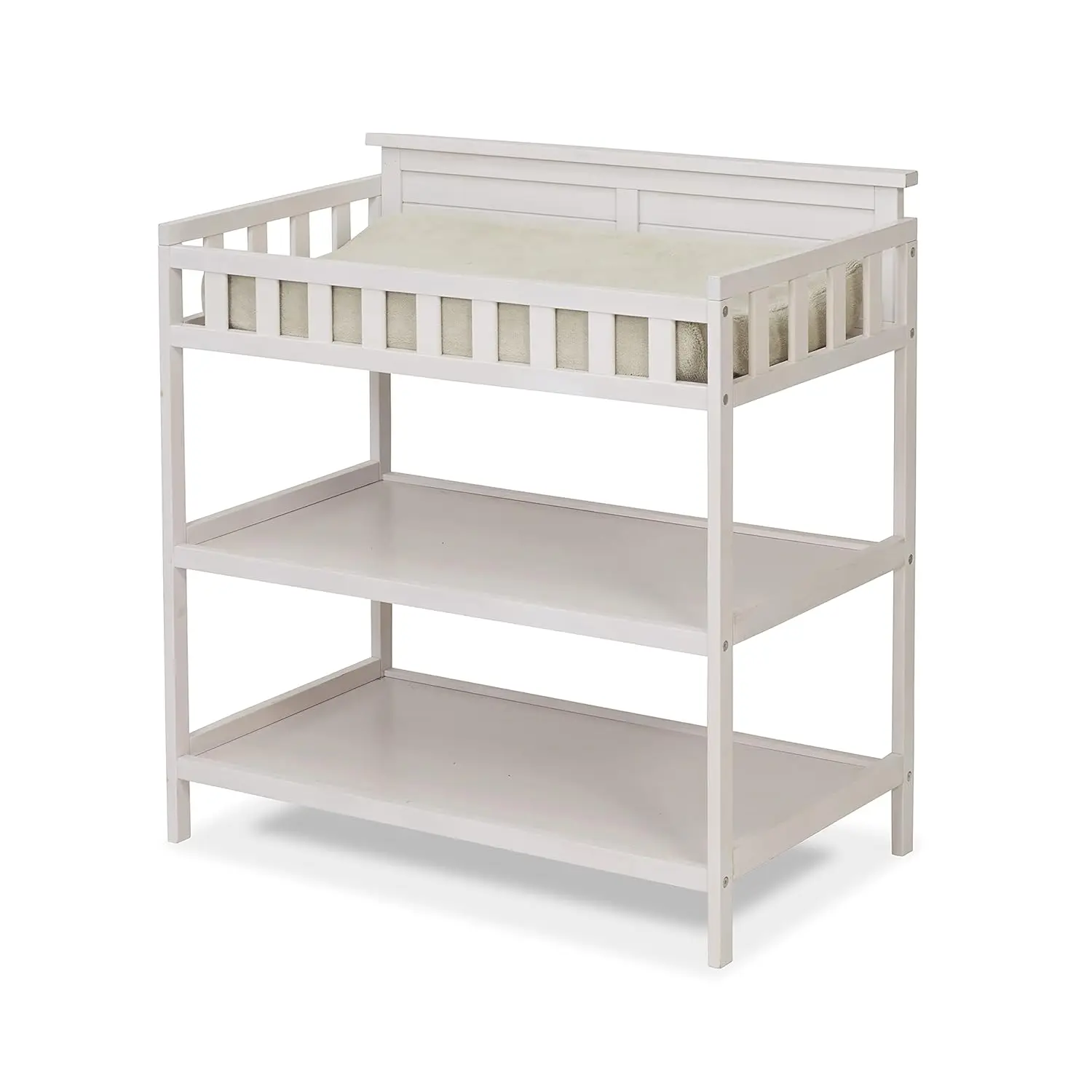 Sorelle Furniture Farmhouse 3-Piece Nursery Set dengan 4-in-1 Convertible Crib, 4-laci, dan mengubah meja dengan rak,