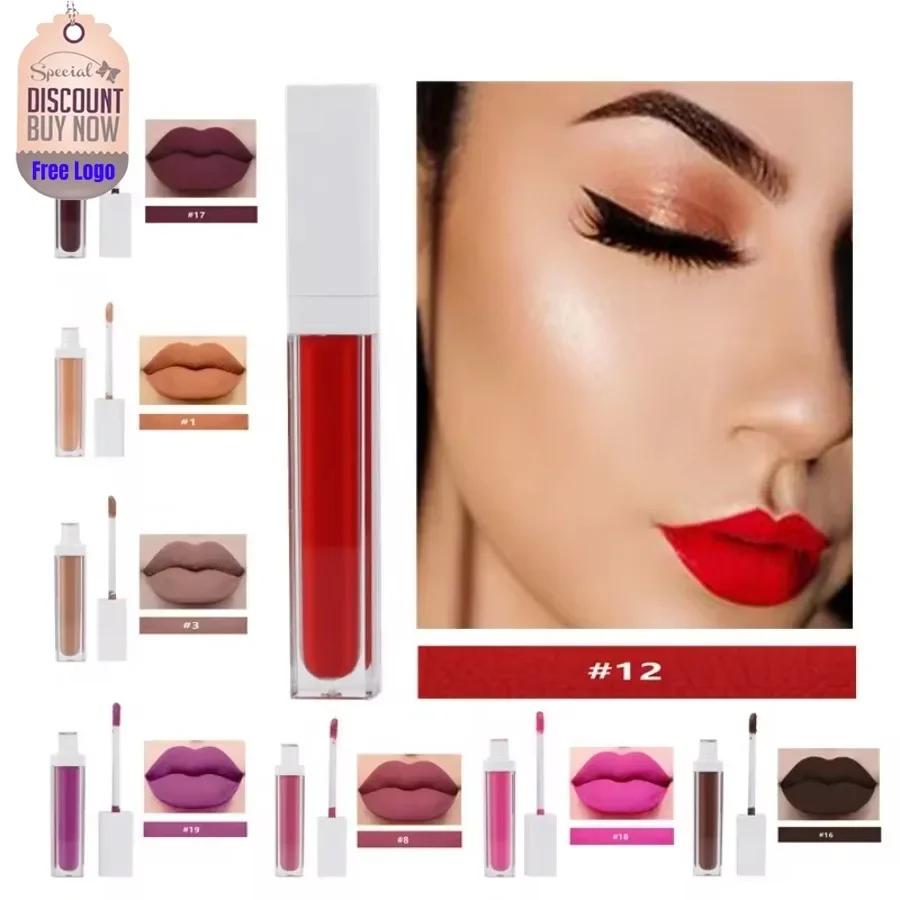 

Private Label 20colors Matte Liquid Lipstick Non Stick Cup Long Lasting Easy To Apply Waterproof Lip Makeup Bulk