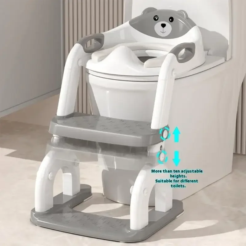 Baby Potty Training 2 In 1 Design Thickened PP Adjustable Height Safety Handle Foldable Lightweight Storage 15UB