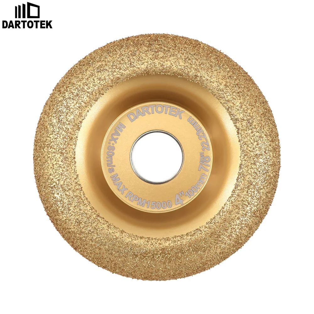 DARTOTEK 1/2 قطعة Dia100mm سبائك الصلب طحن كأس عجلة 4 بوصة فراغ صنع من النحاس الرملي القرص لطحن نحت تلميع الخشب