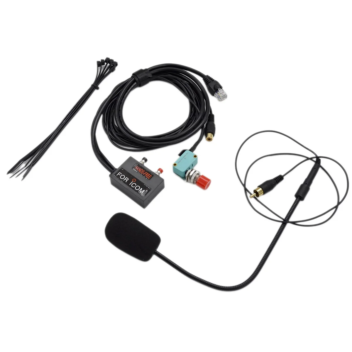 

Hands Free Microphone PTT Finger Key Extend Cable for ICom IC2720 IC2730 2820 V8000 IC2200H Vehicle Driving Steering Wheel Mic