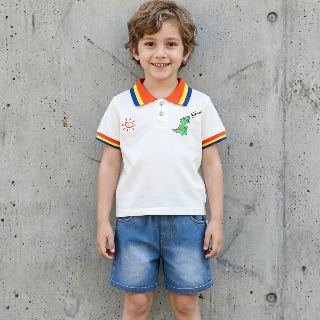 

Summer Toddler Baby Boys Cotton Leisure Dinosaur Shirt Top+Jeans Shorts Set Kids 2PCS Tracksuit Children Vacation Outfit 1-6 Yrs