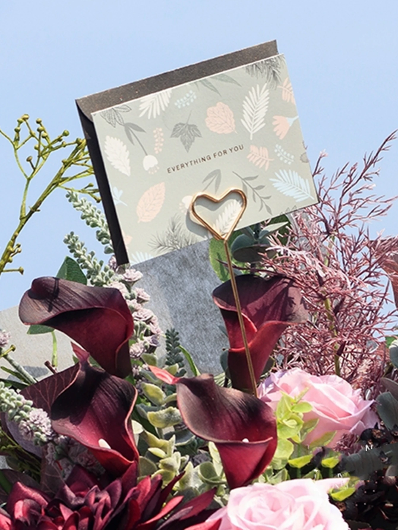20pcs Flower Card Holder, Greeting Card Holders, Gift Label Metal Holder For Lovers And Party Gifts