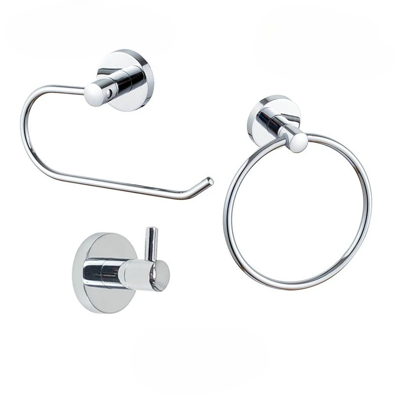

Bathroom hardware 304 stainless steel towel rack Toilet paper holder hook Bathroom storage rack set