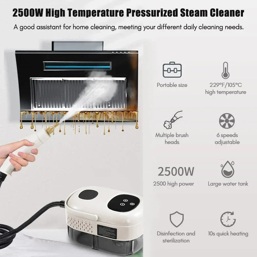 2500W Steam Cleaner High Temperature Sterilization Air Conditioning Kitchen Hood Car Steam Cleaners 110V/220V Home Appliances