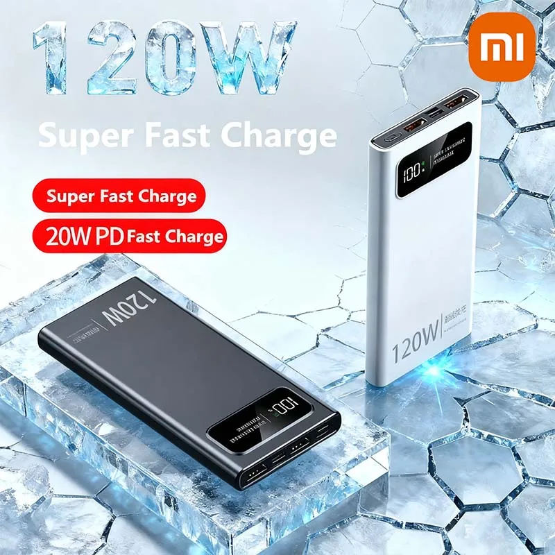 Xiaomi 200000mAh قوة البنك 120W سوبر شحن سريع البطارية عالية السعة شاشة ديجيتال قوة البنك آيفون سامسونج هواوي
