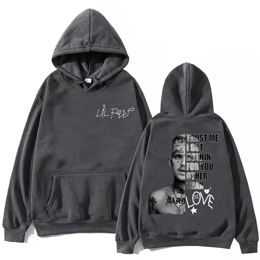 Rapper Lil Peep Merch Hoodies Herren Damen Kleidung Hip Hop Vintage Pullover Mode Lässig Übergroßer Kapuzenpullover Streetwear – Detail 6