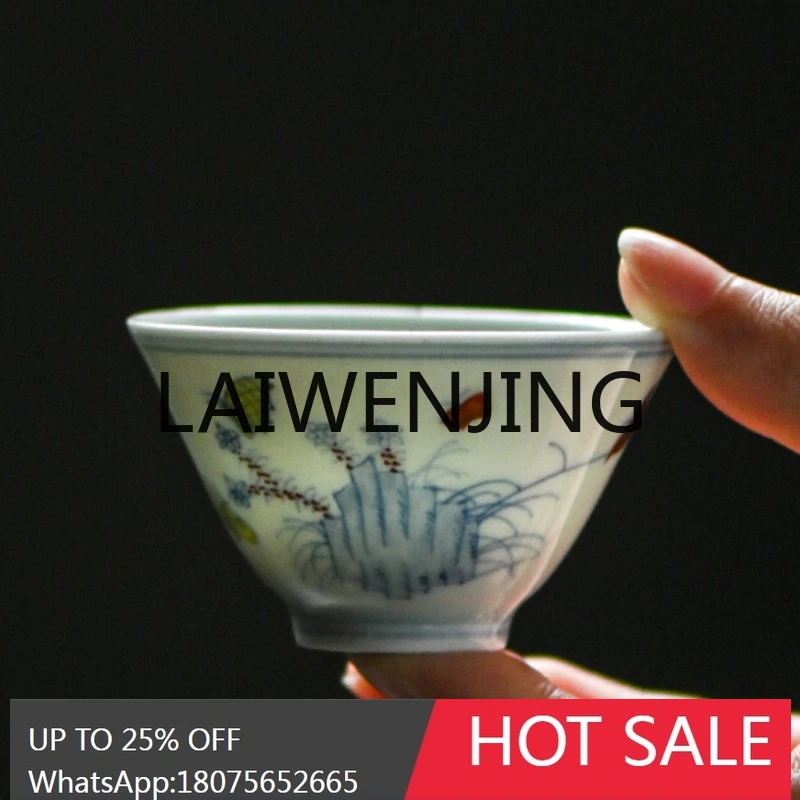 

Jingdezhen Ceramic Chinese Hand Painted Blue and White Master Single Color Tea Cup Tea Set
