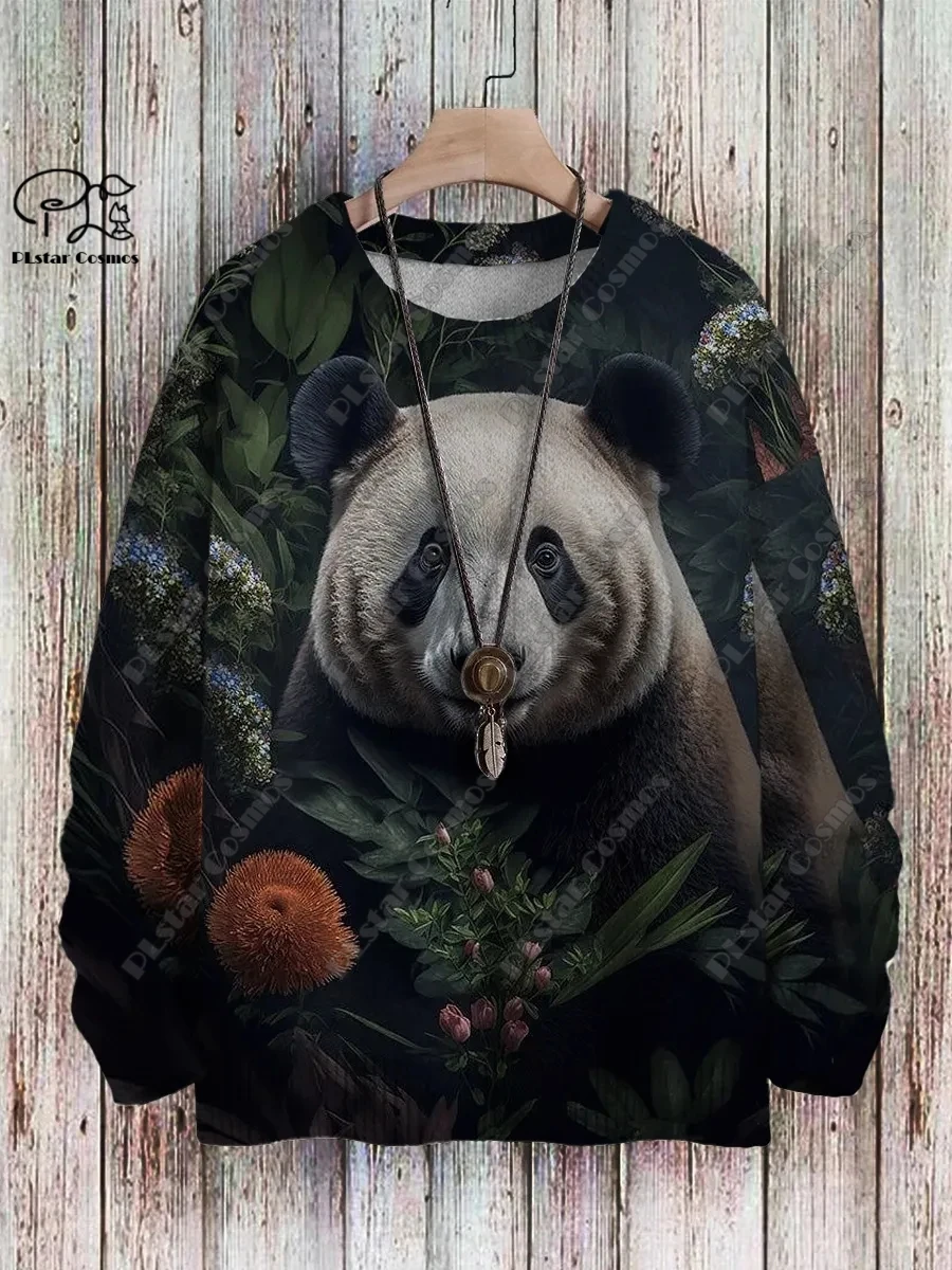 PLstar Cosmos new 3D printed animal series wolf dragon bear pattern ugly sweater winter street casual unisex