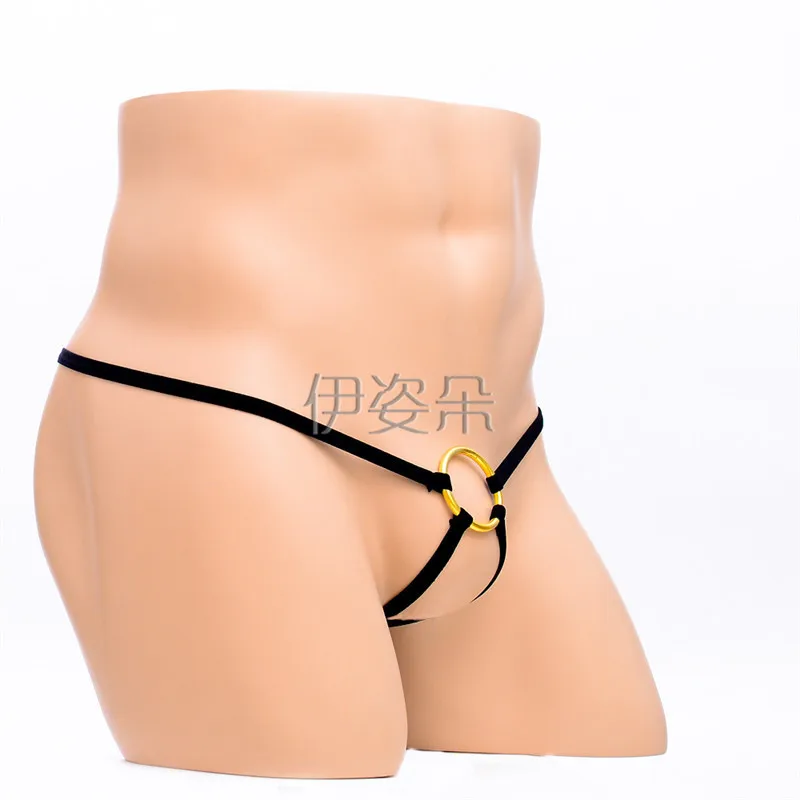 Cock Ring Sexy Underwear Breathable Underpants Male Erotic Lingerie Thongs Men Sexy Penis Hole G-string Man