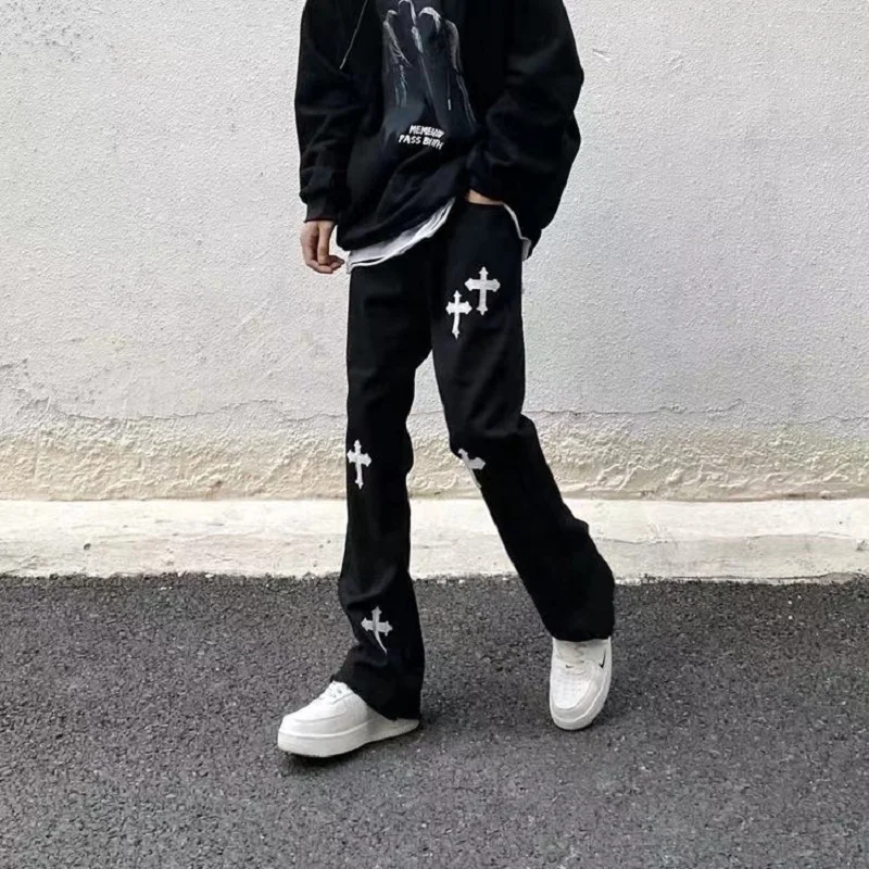 Men's Jeans Wide Leg Denim Straight Men Jeans Man Jeans Casual Pants Cross Jeans High Street Jeans High Waist Jeans For Men