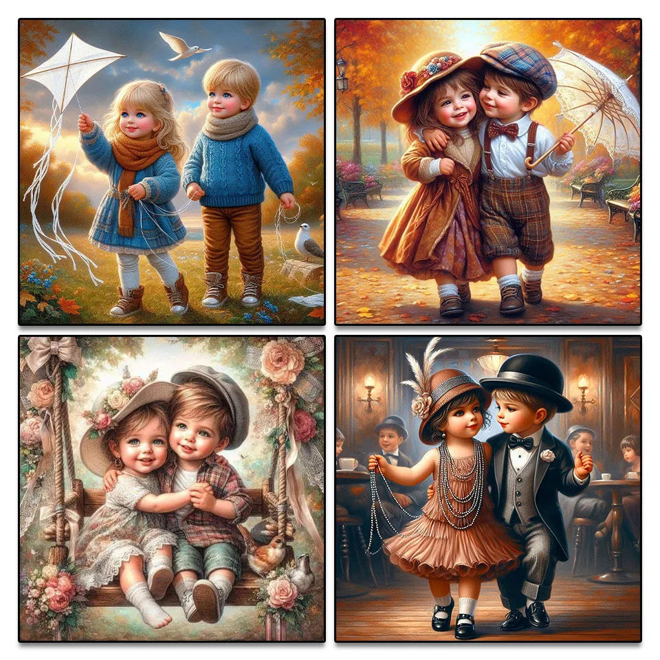 

Набор для алмазной живописи «сделай сам» для мальчиков и девочек, милая Алмазная вышивка, 100% 5D квадратная круглая страза, вышивка крестиком, мозаика, домашний декор