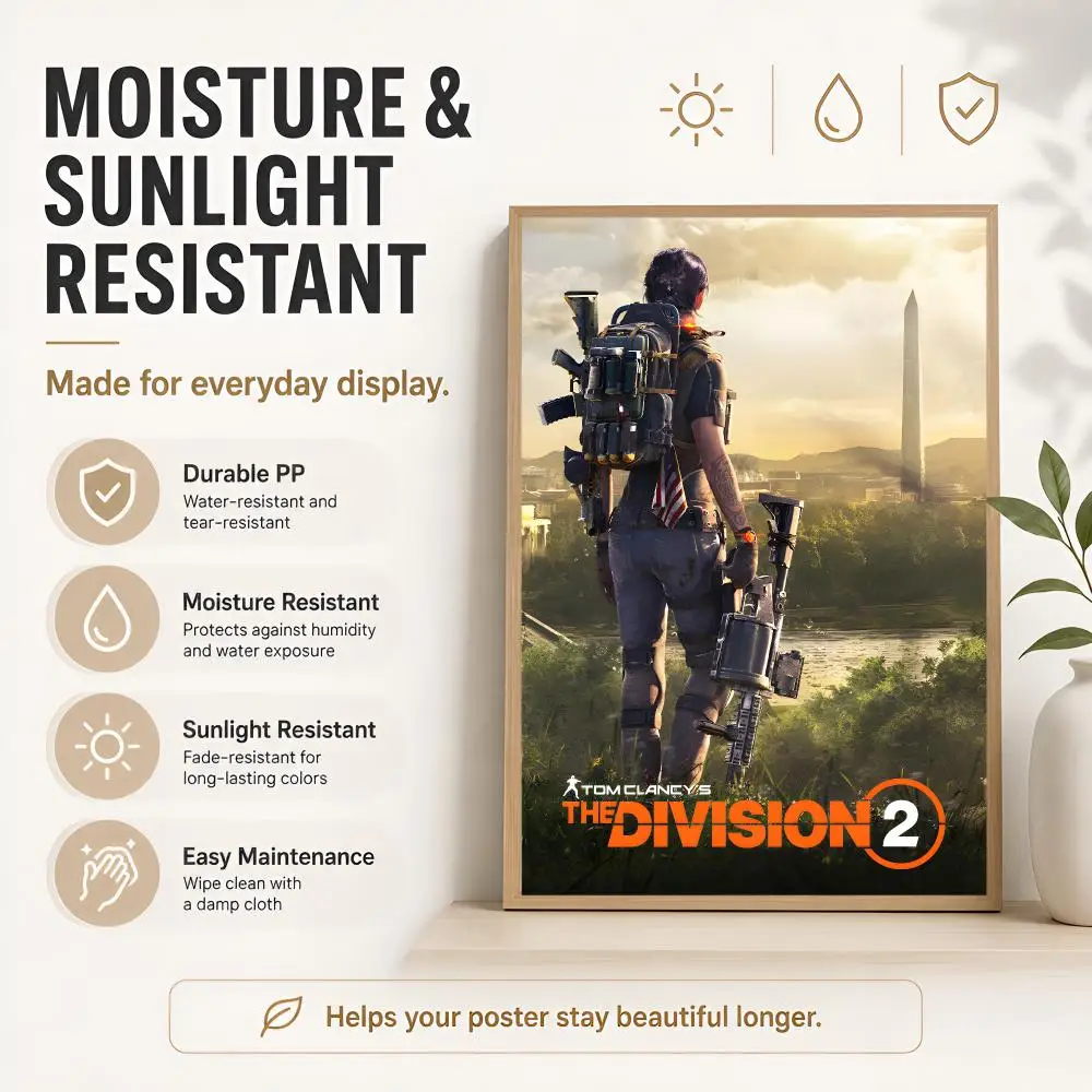 Game T-Tom Clancys The Division Poster Waterproof Sticky Wall Art Print For Bedroom Living Room Hallway Bar Home Decor view 4