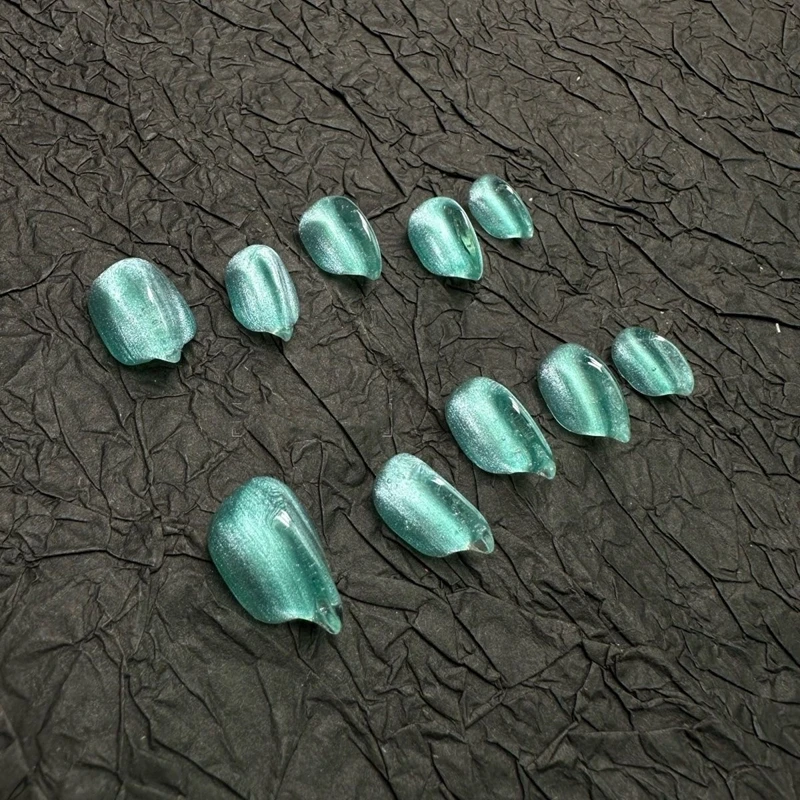 10PCS Handmade Cute Short Cat Claws Press On Nails Tip Customized Fake Nail With Glue Cute Y2K Thick Acrylic False Nail Stickers