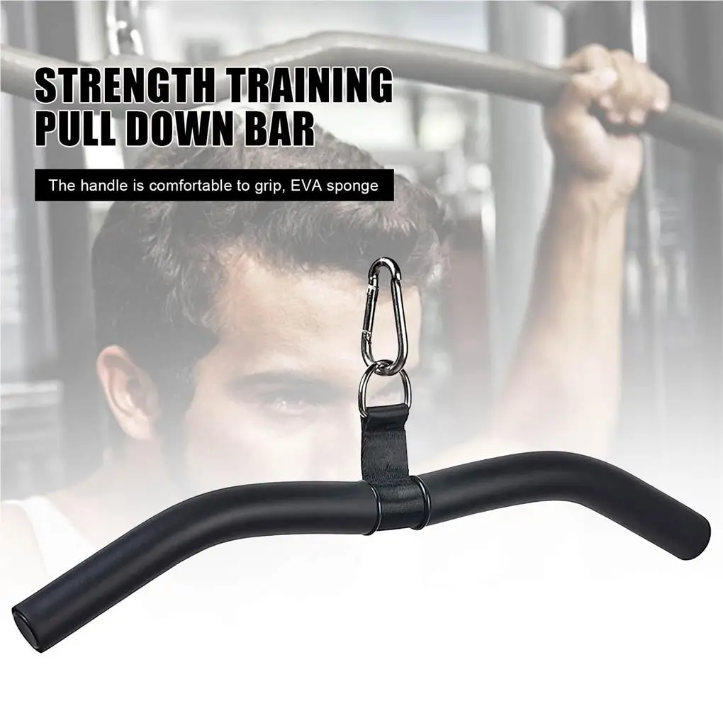 Home Gym Pull Down Bar Pulley Cable Machine Attachments Bicep Tricep Press Down Rod Stick Workout Training Handle