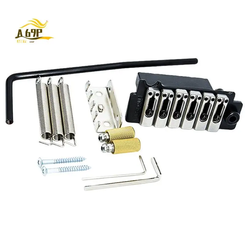 

A69P-52.5Mm String Spacing 2-Point Steel Saddles Tremolo Bridge With Full Steel Block For Electric Guitar