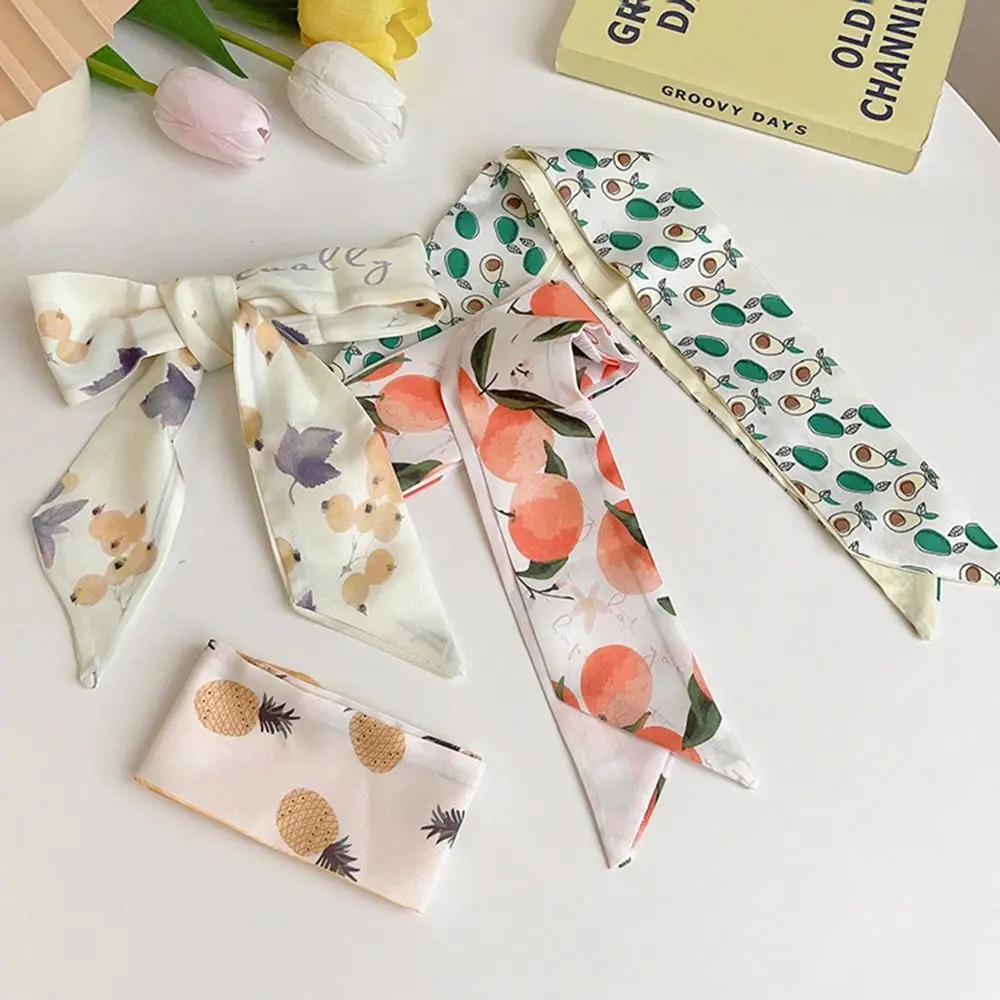 

Hair Decorate Korean Style Scarves Bag Scarfs Accessories Long Scarf Hair Tie Satin Silk Scarf Hair Band Female Printed Scarf