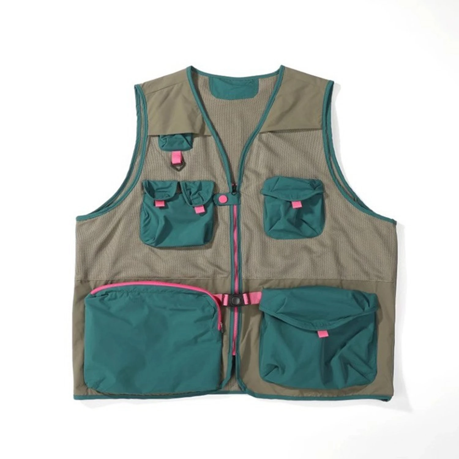 

Men's Fishing Vest Streetwear Color Block Sleeveless Jacket Outdoor Camping Hiking Multi-Pocket Breathable Lightweight Waistcoat