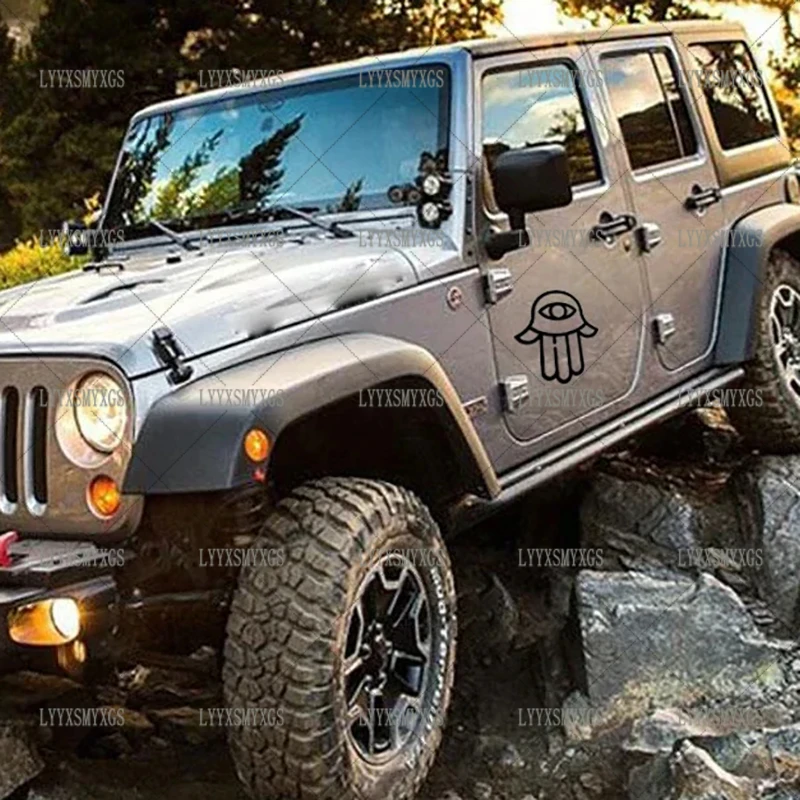 Self-Adhesive Custom Off Road Hamsa Hand Car Stickers Waterproof Sunscreen Vinyl Decal PVC wholesale Car Accessories