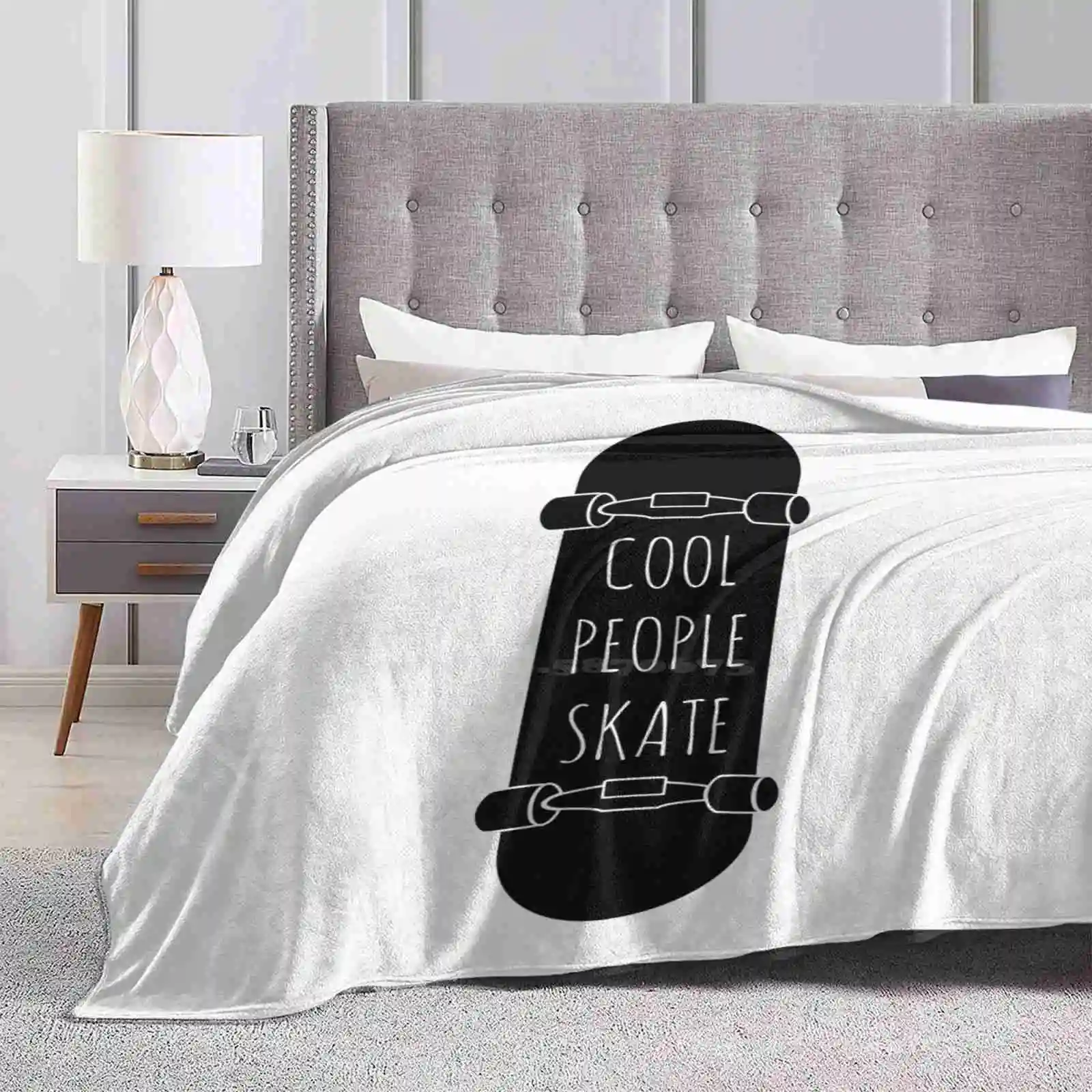 Cool People Skate Soft Warm Throw Blanket Skater Skating Skateboarder Skateboarding Funny Quote Statement Sportsman Sportswoman