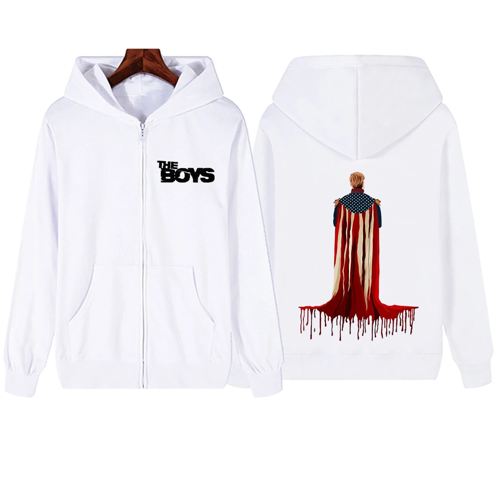 The Boyz Season 4 The Homelander Zipper Hoodie Harajuku Pullover Tops Sweatshirt Streetwear Fans Gift