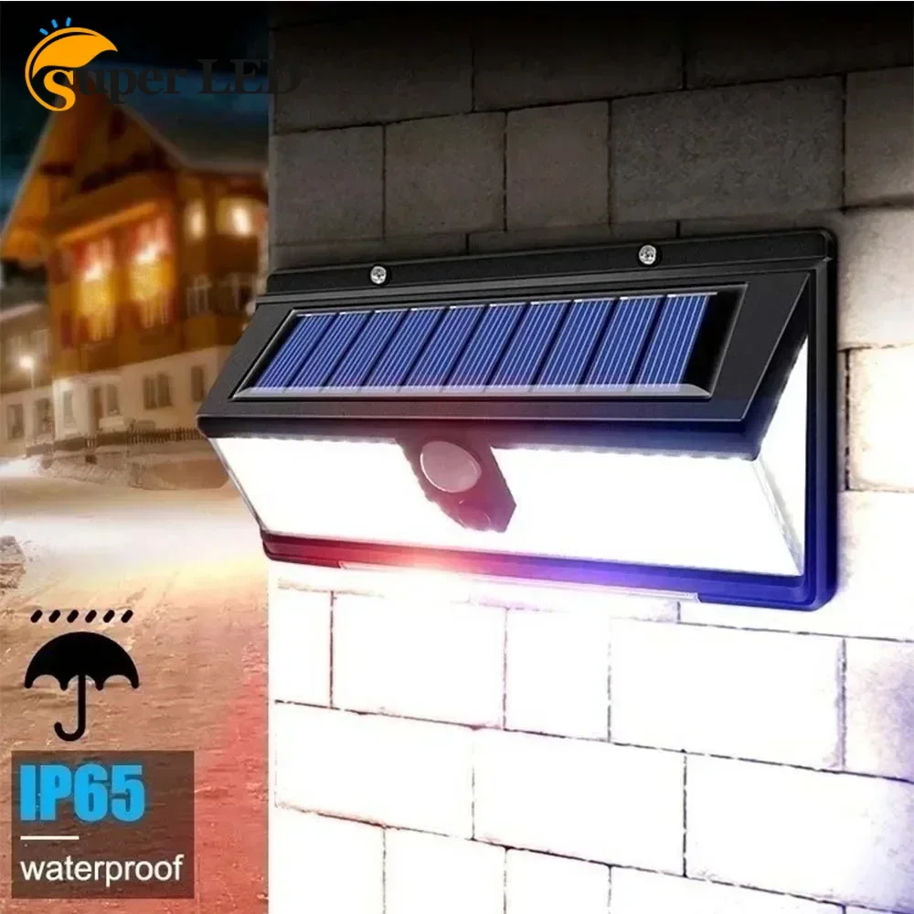 

1PC Solar Wall Lights 190LED Outdoor Solar Wall Lamp PIR Motion Sensor Solar Decor Street Lamp IP65 Waterproof Garden Wall Light