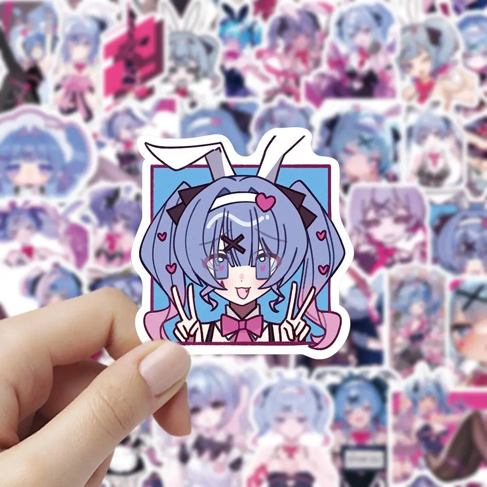 60 pièces Hatsune Miku lapin trou dessin animé haute précision créatif bidimensionnel décoratif téléphone portable ordinateur autocollants