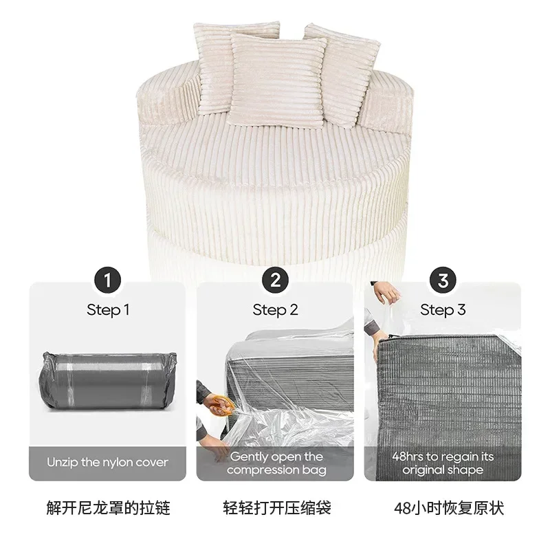 Single round compression sofa fabric designer creative small sofa