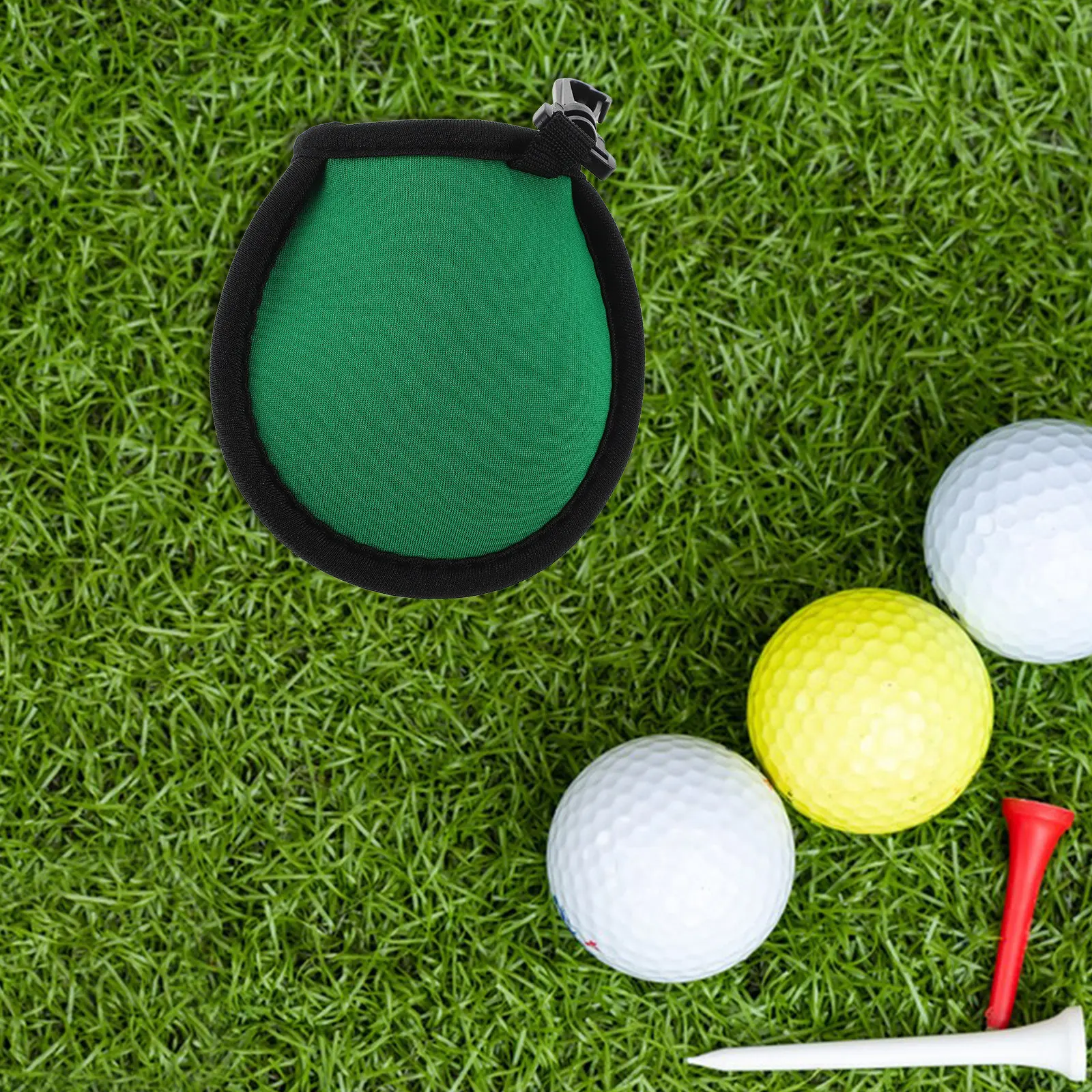 3Pcs Portable Golf Ball Pouch Hanging Cleaning Bag Hook Outdoor Golf Ball Storage Pocket Accessory Golfs Holder