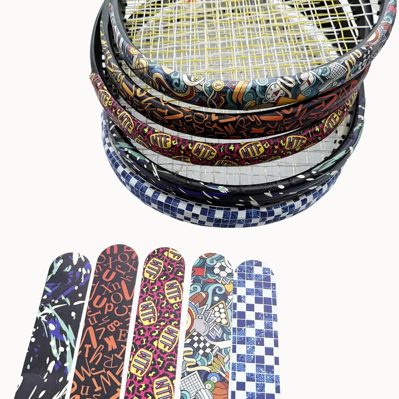 2 Pcs Self Adhesive Tennis Racket Head Edge Protector Tape padel Personalized Colorful Beach Tennis Racket Frame Edge Protector