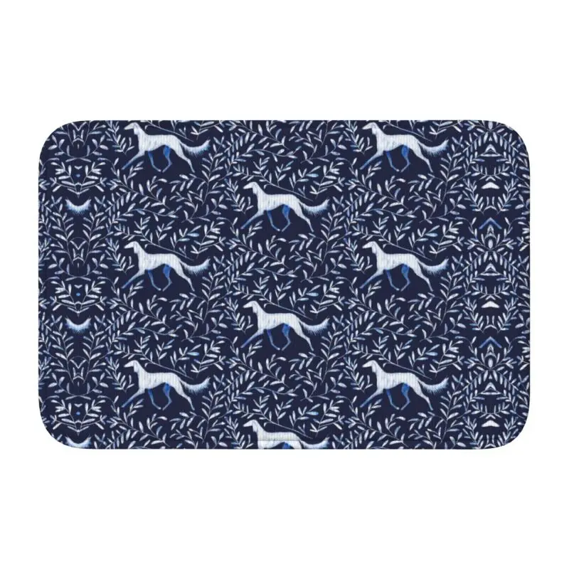 Custom Greyhound Whippet Hound Dog Doormat Anti-Slip Entrance Welcome Kitchen Bath Door Floor Mats Toilet Living Room Carpet Rug