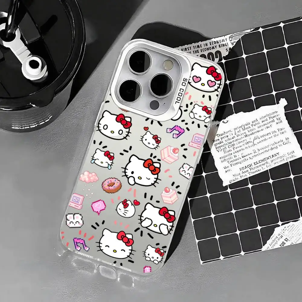 Custodia per telefono H-Hello Kittys per IPhone 17 16 15 14 13 12 Mini 11 8 7 Pro Max Plus Custodia per telefono colorata